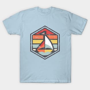 Retro Badge Sailboat Light T-Shirt
